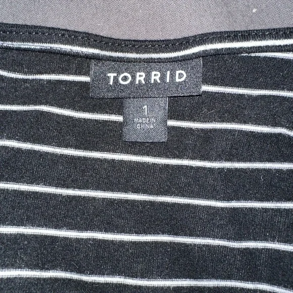 Torrid Black and White Striped Romper - Picture 3 of 3